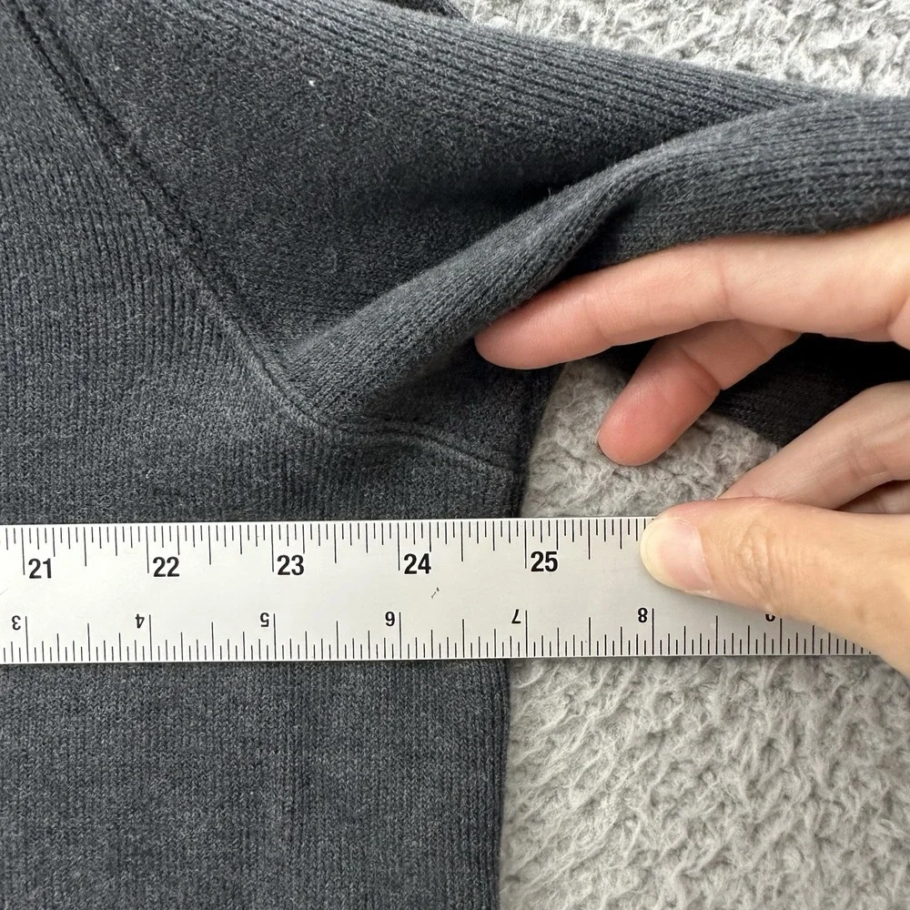 Polo Ralph Lauren Mock Neck 1/4 Zip Sweater Gray 100% Cotton Preppy Men's‎ Large